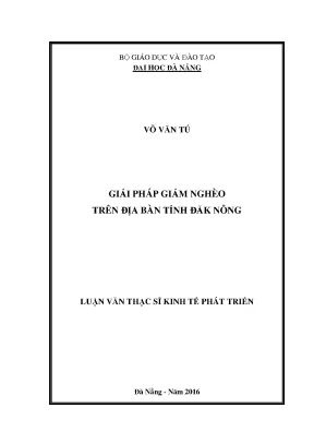 Luận văn thạc sĩ giải pháp giảm nghèo trên địa bàn tỉnh đắc nông