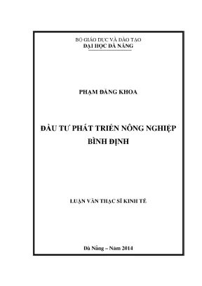 Luận văn thạc sĩ đầu tư phát triển nông nghiệp bình định