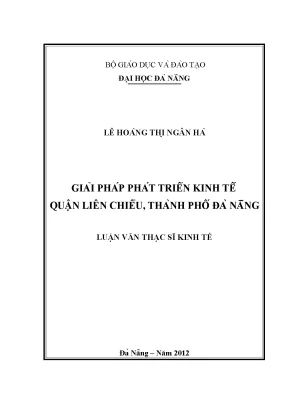 Luận văn thạc sĩ giải pháp phát triển kinh tế quận liên chiểu thành phố đà nẵng