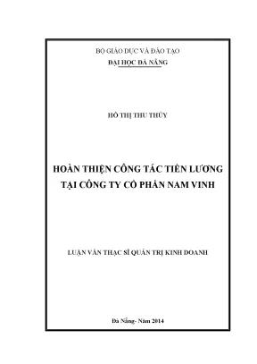 Luận văn thạc sĩ hoàn thiện công tác tiền lương tại công ty cổ phần nam vinh