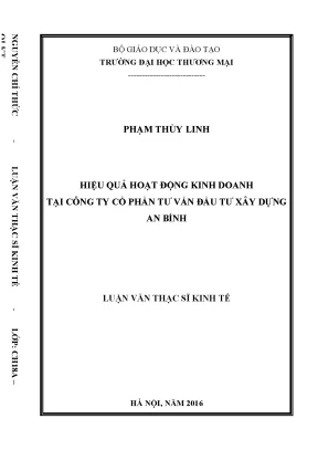 Luận văn thạc sĩ hiệu quả hoạt động kinh doanh tại công ty cổ phần tƣ vấn đầu tƣ xây dựng an bình