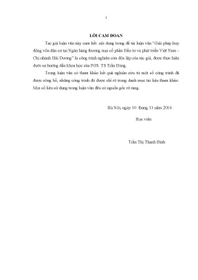 Luận văn thạc sĩ giải pháp huy động vốn dân cƣ tại ngân hàng thƣơng mại cổ phần đầu tƣ và phát triển việt nam chi nhánh hải dƣơng