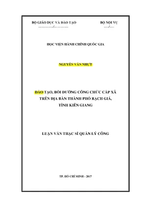Luận văn thạc sĩ đào tạo bồi dưỡng công chức cấp xã trên địa bàn thành phố rạch giá tỉnh kiên giang