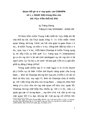 Quan hệ giữa vương quốc cổ champa với các quốc gia trong khu vực từ đầu đến thế kỷ xv