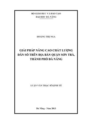 Luận văn thạc sĩ giải pháp nâng cao chất lượng dân số trên địa