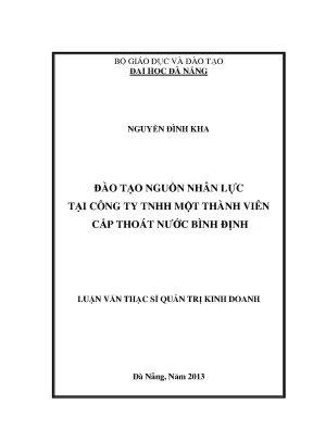 Luận văn thạc sĩ đào tạo nguồn nhân lực tại công ty tnhh mtv cấp thoát nước bình định