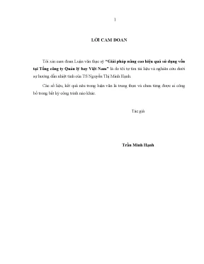 Luận văn thạc sĩ giải pháp nâng cao hiệu quả sử dụng vốn tại tổng công ty quản lý bay việt nam
