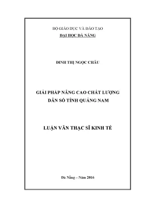 Luận văn thạc sĩ giải pháp nâng cao chất lượng dân số tỉnh quảng nam