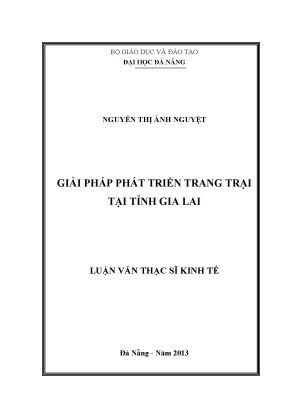 Luận văn thạc sĩ giải pháp phát triển trang trại tại tỉnh giai lai