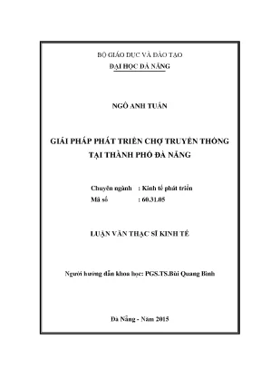 Luận văn thạc sĩ giải pháp phát triển chợ truyền thống tại thành phố đà nẵng
