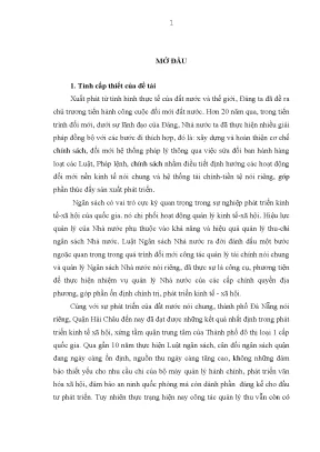 Luận văn thạc sĩ hoàn thiện công tác quản lý thu ngân sách quận hải châu tp đà nẵng