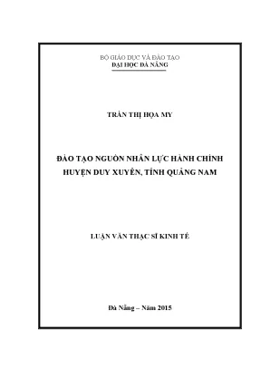 Luận văn thạc sĩ đào tạo nguồn nhân lực hành chính huyện duy xuyên tỉnh quảng nam