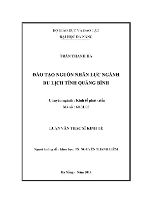 Luận văn thạc sĩ đào tạo nguồn nhân lực ngành du lịch tỉnh quảng bình