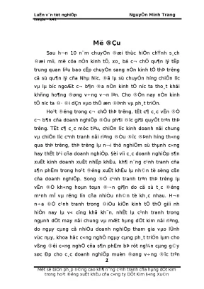 Một số biện pháp nâng cao khả năng cạnh tranh hàng dệt kim trong hoạt động xuất khẩu của công ty dệt kim đông xuân
