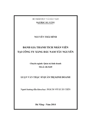 Luận văn thạc sĩ đánh giá thành tích nhân viên của công ty xăng dầu nam tây nguyên