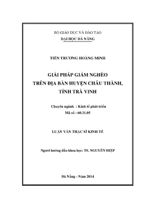 Luận văn thạc sĩ giải pháp giảm nghèo trên địa bàn huyện châu thành tỉnh trà vinh