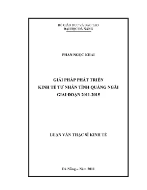 Luận văn thạc sĩ giải pháp phát triển kinh tế tư nhân tỉnh quảng ngãi giai đoạn 2011 2015