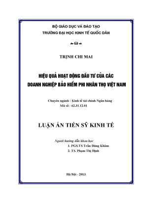 Luận văn thạc sĩ hiệu quả hoạt động đầu tư của các doanh nghiệp bảo hiểm phi nhân thọ việt nam
