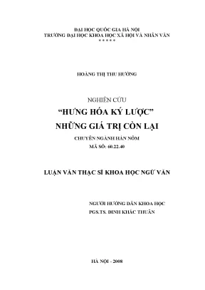 Hưng hóa ký lược những giá trị còn lại