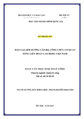 Luận văn thạc sĩ đào tạo bồi dưỡng cán bộ công chức cơ quan tổng liên đoàn lao động việt nam