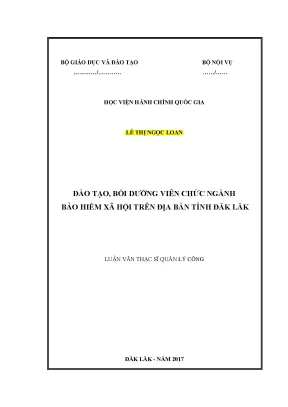Luận văn thạc sĩ đào tạo bồi dưỡng viên chức ngành bảo hiểm xã hội trên địa bàn tỉnh đăk lăk