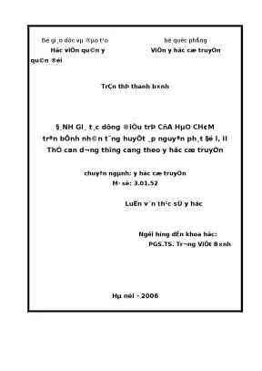 Đánh giá tác dụng điều trị của hào châm trên bệnh nhân tăng huyết áp nguyên phát độ i ii thể can dương thượng cang theo y học cổ truyền
