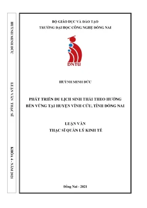 Phát triển du lịch sinh thái theo hướng bền vững tại huyện vĩnh cửu tỉnh đồng nai