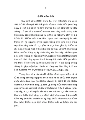 Tình trạng dinh dưỡng của trẻ em và thử nghiệm một số giải pháp can thiệp tại cộng đồng