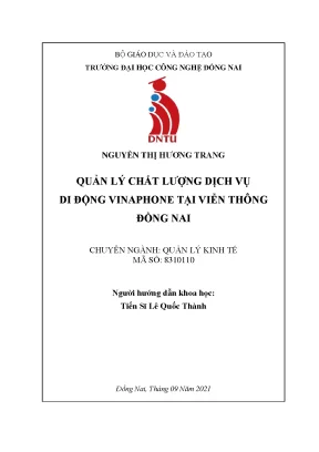 Quản lý chất lượng dịch vụ di động vinaphone tại viễn thông đồng nai