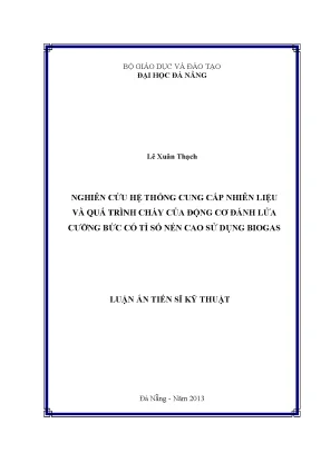 Luận án tiến sĩ nghiên cứu hệ thống cung cấp nhiên liệu và quá trình cháy của động cơ đánh lửa cưỡng bức có tỉ số nén cao sử dụng biogas