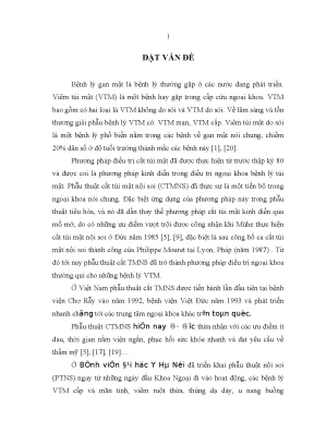Nghiên cứu ứng dụng và đánh giá kết quả phẫu thuật nội soi cắt túi mật tại bệnh viện đại học y hà nội