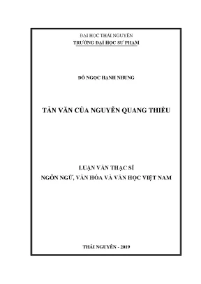 Luận văn thạc sĩ tản văn của nguyễn quang thiều