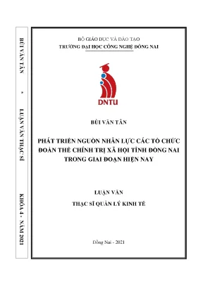 Phát triển nguồn nhân lực các tổ chức đoàn thể chính trị xã hội tỉnh đồng nai trong giai đoạn hiện nay