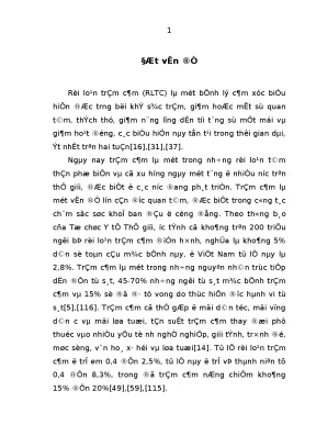 Nghiên cứu rối loạn trầm cảm ở trẻ vị thành niên điều trị tại bệnh viện nhi trung ương 1