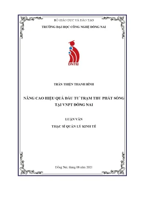 Nâng cao hiệu quả đầu tư trạm thu phát sóng tại vnpt đồng nai