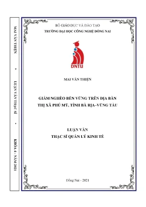 Giảm nghèo bền vững trên địa bàn thị xã phú mỹ tỉnh bà rịa vũng tàu