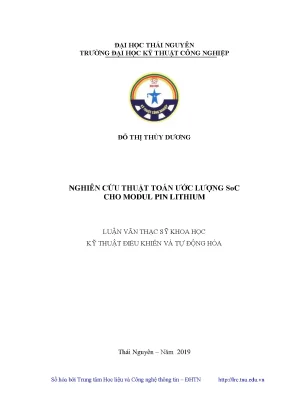 Luận văn thạc sĩ nghiên cứu thuật toán ước lượng soc cho modul pin lithium