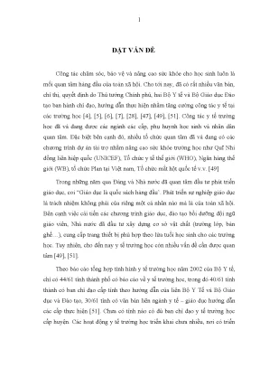 Nghiên cứu thực trạng công tác y tế trường học ở việt nam hiện nay và đề xuất mô hình quản lý phù hợp 1