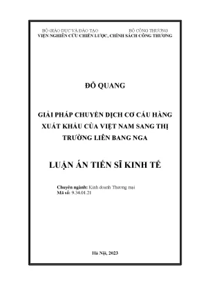 Giải pháp chuyển dịch cơ cấu hàng xuất khẩu của việt nam sang thị trường liên bang nga