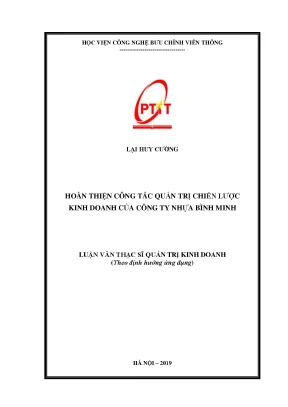 Luận văn thạc sĩ hoàn thiện công tác quản trị chiến lược kinh doanh của công ty nhựa bình minh