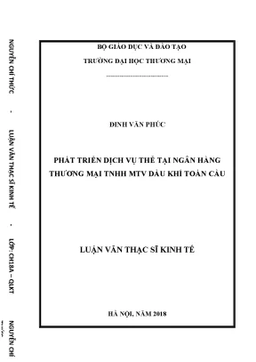 Luận văn thạc sĩ tmu phát triển dịch vụ thẻ tại ngân hàng thương mại tnhh mtv dầu khí toàn cầu