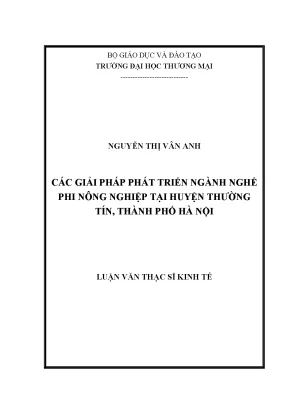 Luận văn thạc sĩ tmu các giải pháp phát triển ngành nghề phi nông nghiệp tại huyện thường tín thành phố hà nội