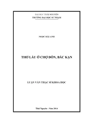Luận văn thạc sĩ thơ lẩu ở chợ đồn bắc kạn