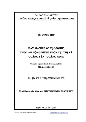Luận văn thạc sĩ đẩy mạnh đào tạo nghề cho lao động nông thôn tại thị xã quảng yên quảng ninh