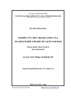 Luận văn thạc sĩ nghiên cứu mức độ hài lòng của du khách đối với khu du lịch tam đảo