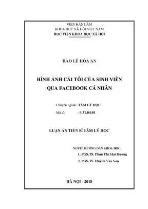 Luận án tiến sĩ hình ảnh cái tôi của sinh viên qua facebook cá nhân