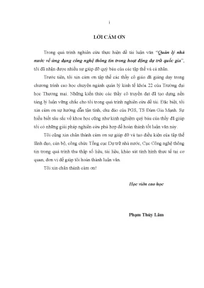 Luận văn thạc sĩ tmu quản lý nhà nước về ứng dụng công nghệ thông tin trong hoạt động dự trữ quốc gia 1