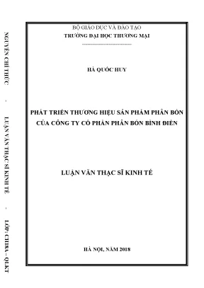 Luận văn thạc sĩ tmu phát triển thương hiệu sản phẩm phân bón của công ty cổ phần phân bón bình điền