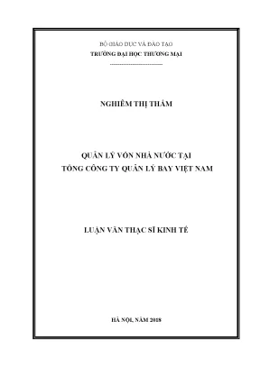 Luận văn thạc sĩ tmu quản lý vốn nhà nước tại tổng công ty quản lý bay việt nam