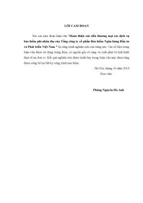 Luận văn thạc sĩ tmu hoàn thiện xúc tiến thương mại các dịch vụ bảo hiểm phi nhân thọ của tổng công ty cổ phần bảo hiểm ngân hàng đầu tư và phát triển việt nam